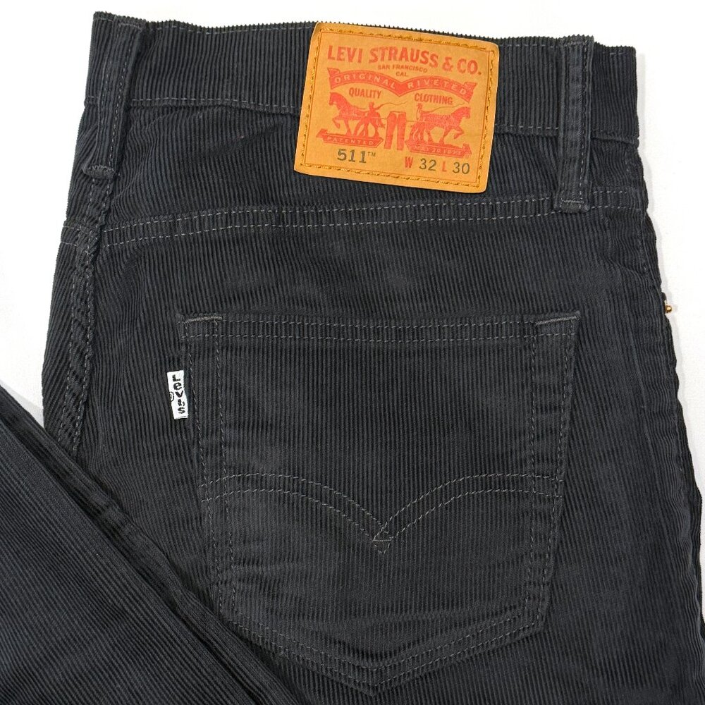 Levi's 511 Corduroy Slim Pants Dark Brown 32x30 Like New